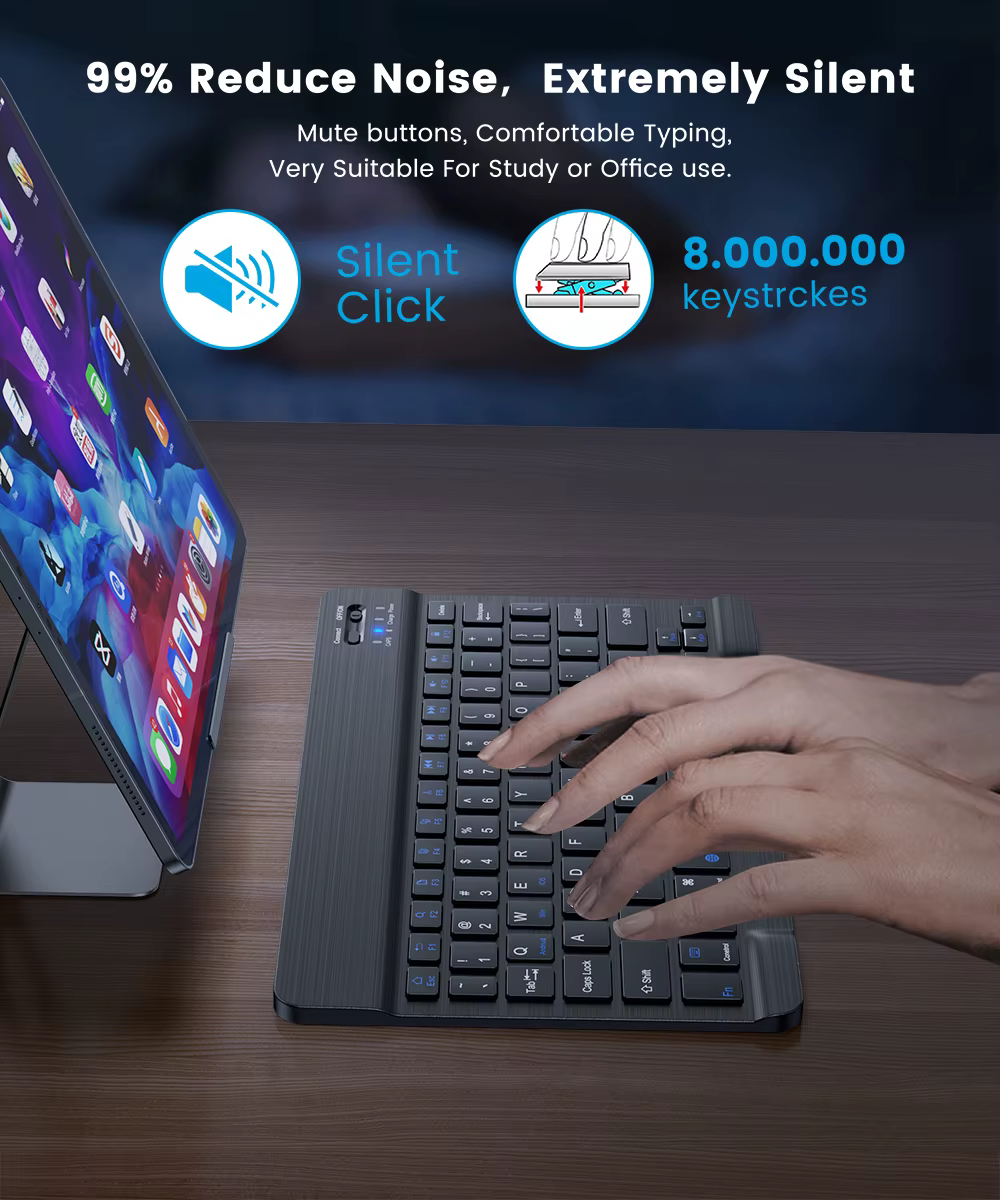 004 Bluetooth-compatible Keyboard For Android IOS Windows Slim Mini Wireless Keyboard For PC iPad Tablet Phone Keyboard