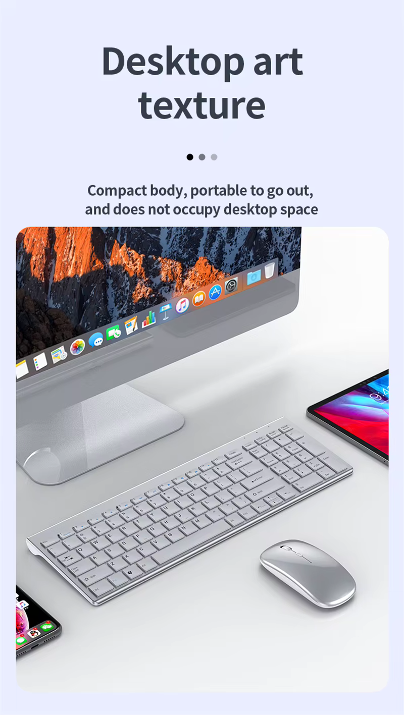 004 Bluetooth 5.0 & 2.4G Wireless Keyboard for Laptop PC TV iPad Macbook Android