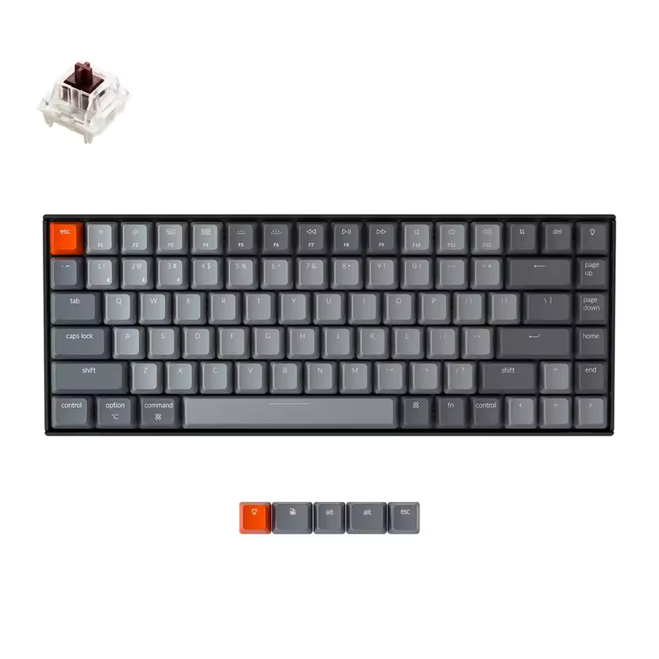 004 Bluetooth Wireless Mechanical Keyboard, Gateron G Pro Switch White LED Backlit 84-Key for Mac Windows