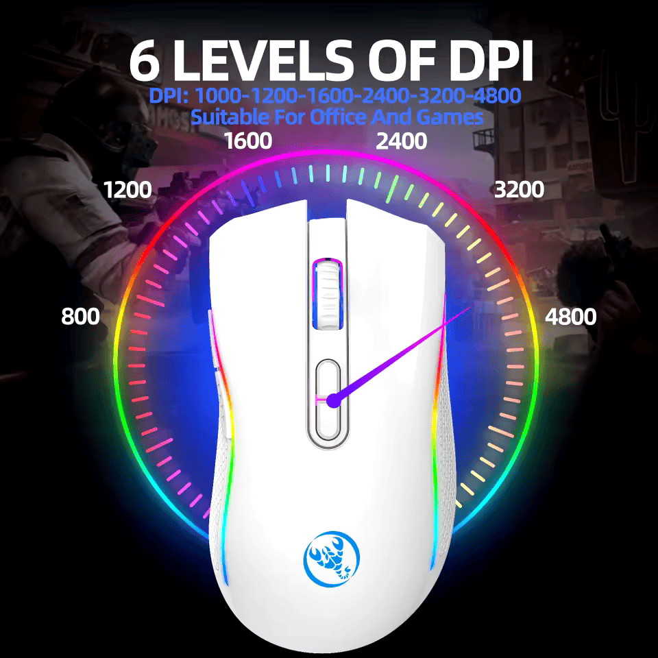 004 HXSJ T69 ergonomics Portable Cordless 2.4G Rgb Wireless gaming Mouse Laptop Computer Wireless Mouse for game pc