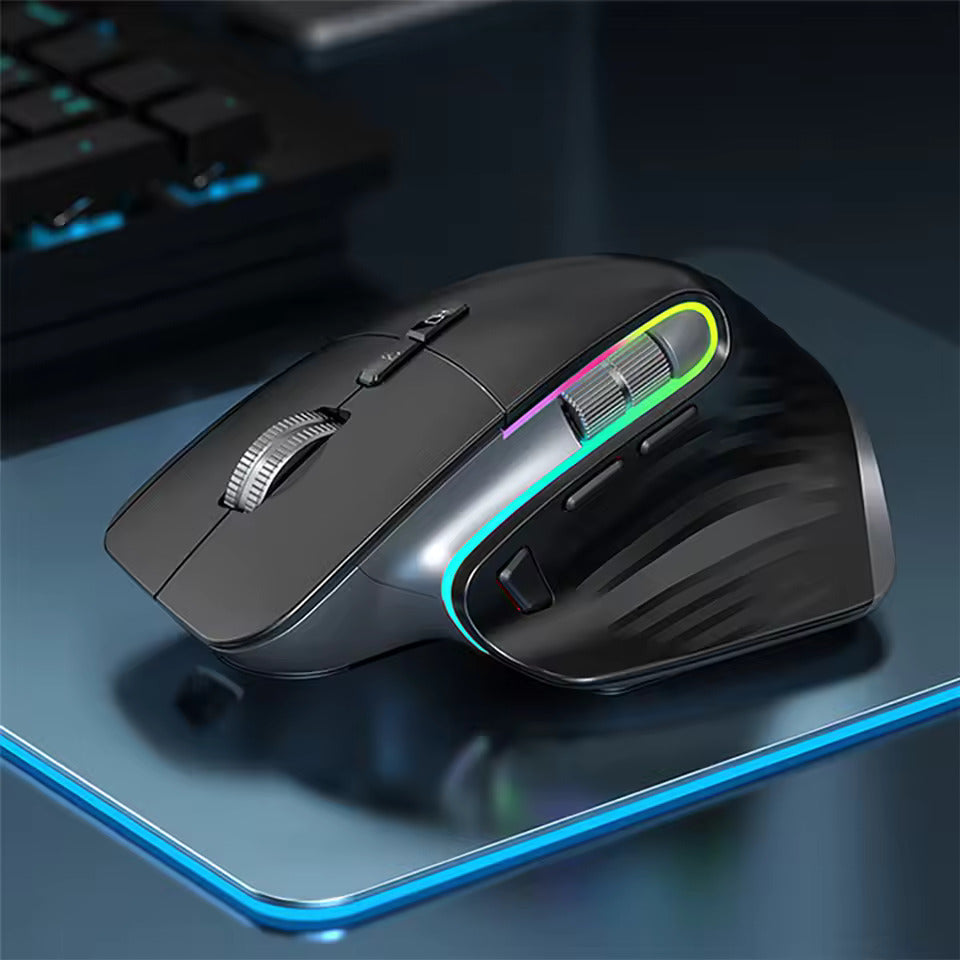 004 Multi-Device Wireless Mouse Bluetooth 5.0 & 3.0 Mouse 2.4G Wireless Portable Optical Mouse Ergonomic Right Hand Computer Mice