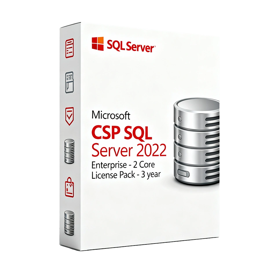 Microsoft CSP SQL Server 2022 Enterprise - 2 Core License Pack - 3 year