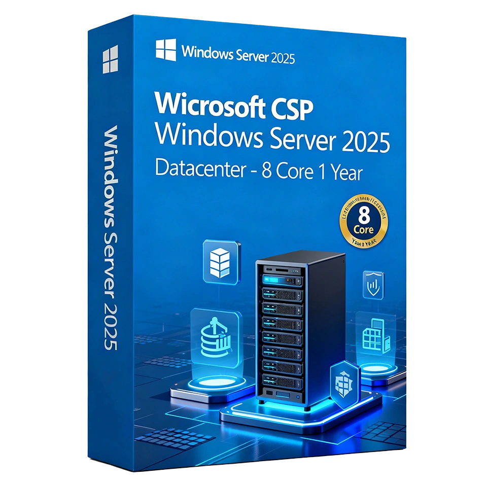 Microsoft CSP Windows Server 2025 Datacenter - 8 Core 1 Year